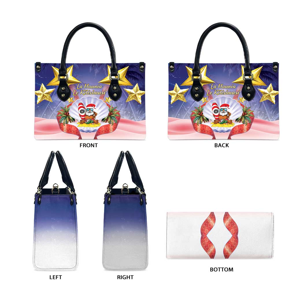 American Samoa Christmas Leather Bag Seashell Santa Beach Vibes LT05 - Polynesian Pride