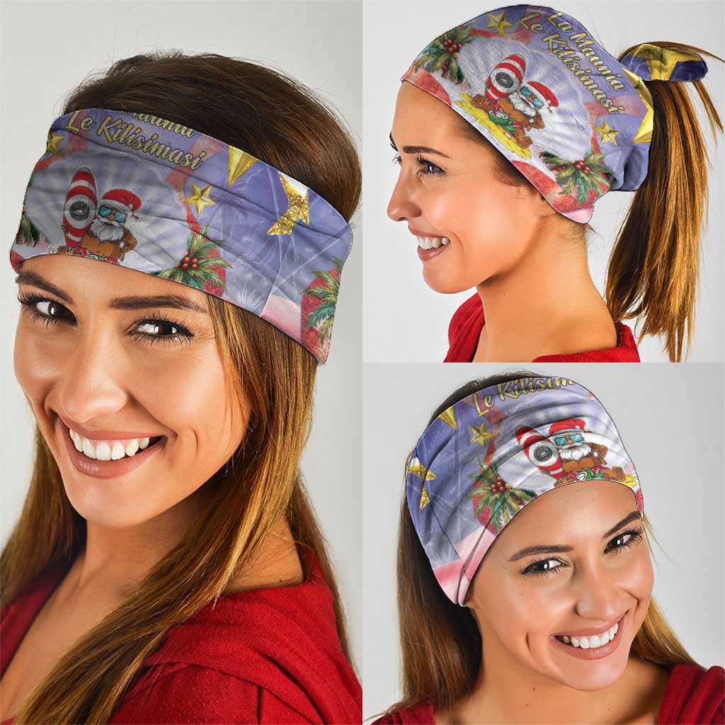 American Samoa Christmas Neck Gaiter Seashell Santa Beach Vibes LT05 - Polynesian Pride