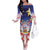 American Samoa Christmas Off The Shoulder Long Sleeve Dress Seashell Santa Beach Vibes - Polynesian Pride
