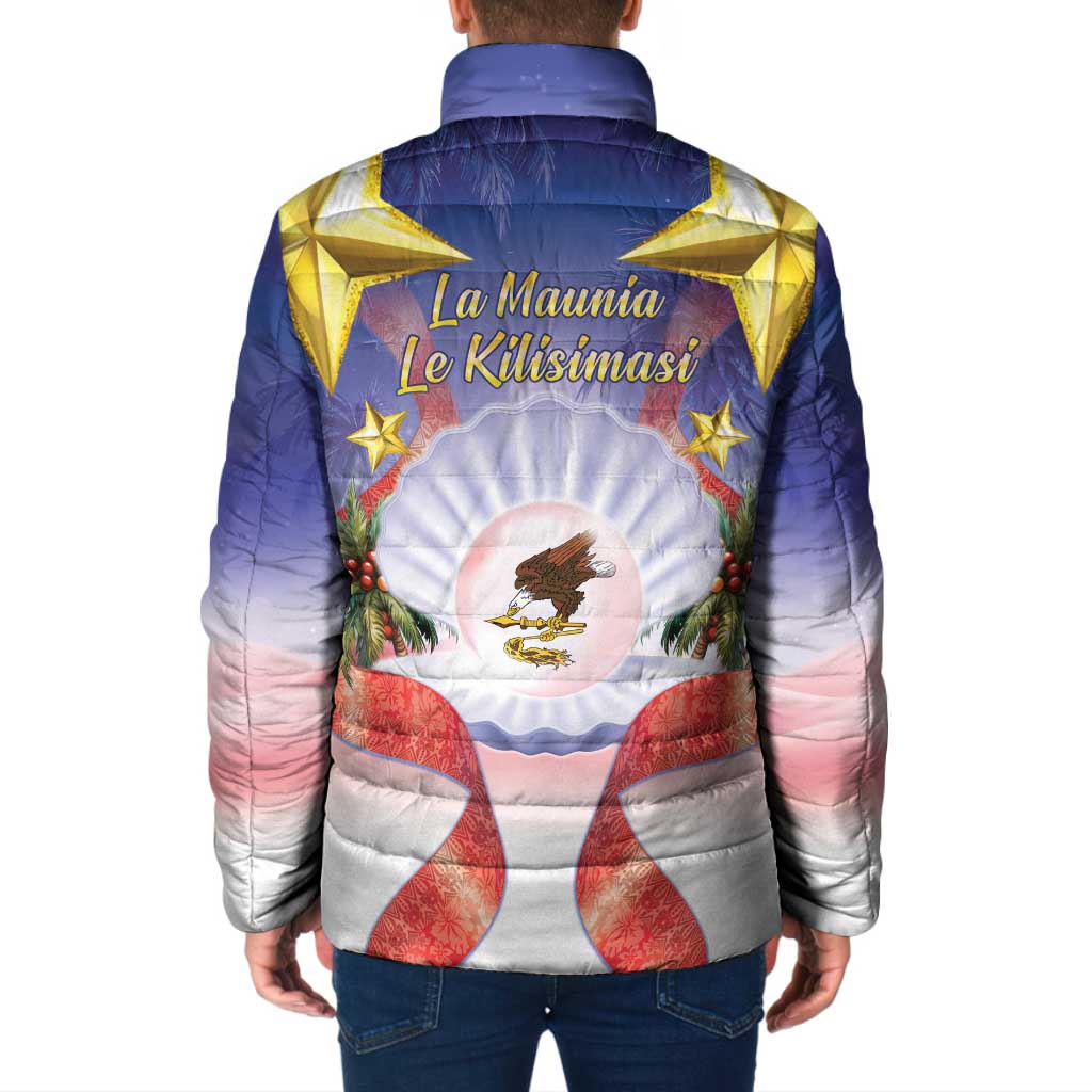American Samoa Christmas Padded Jacket Seashell Santa Beach Vibes LT05 - Polynesian Pride