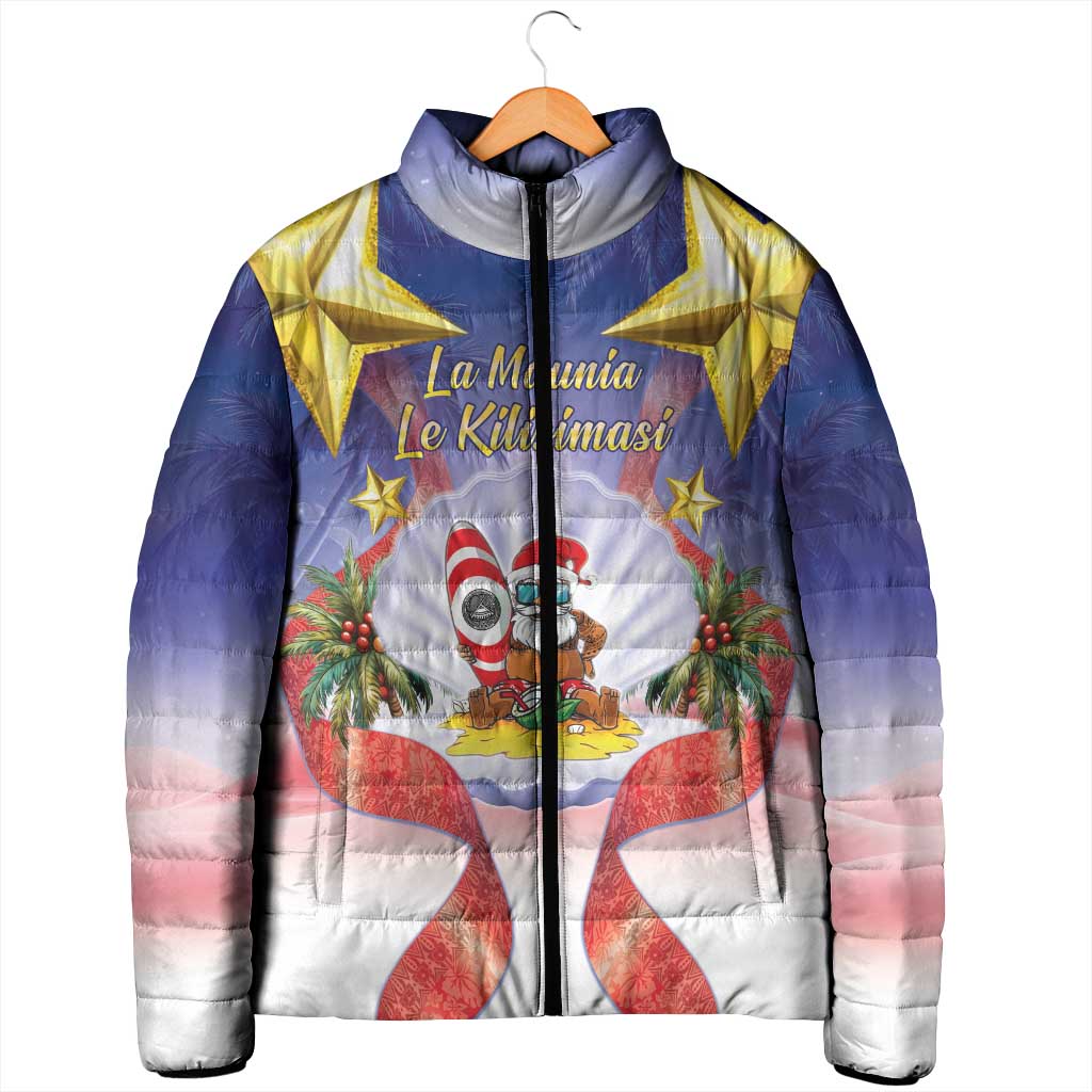 American Samoa Christmas Padded Jacket Seashell Santa Beach Vibes LT05 - Polynesian Pride