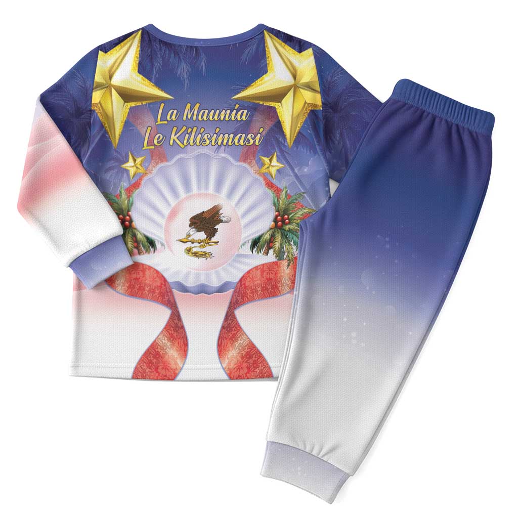American Samoa Christmas Pajama Set Seashell Santa Beach Vibes LT05 - Polynesian Pride