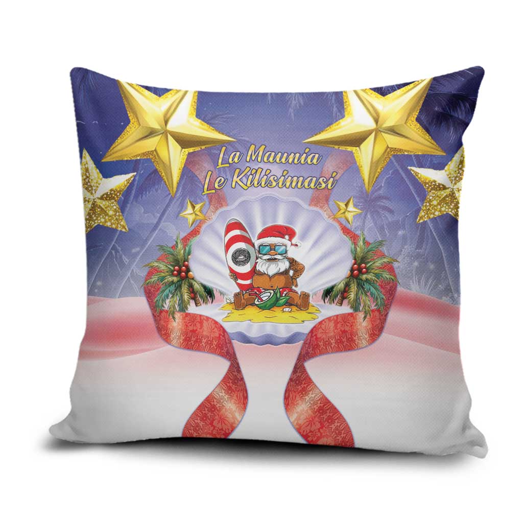 American Samoa Christmas Pillow Cover Seashell Santa Beach Vibes LT05 Navy - Polynesian Pride