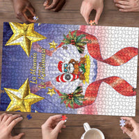 American Samoa Christmas Puzzle Seashell Santa Beach Vibes LT05 - Polynesian Pride