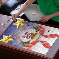 American Samoa Christmas Puzzle Seashell Santa Beach Vibes LT05 - Polynesian Pride