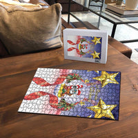 American Samoa Christmas Puzzle Seashell Santa Beach Vibes LT05 - Polynesian Pride