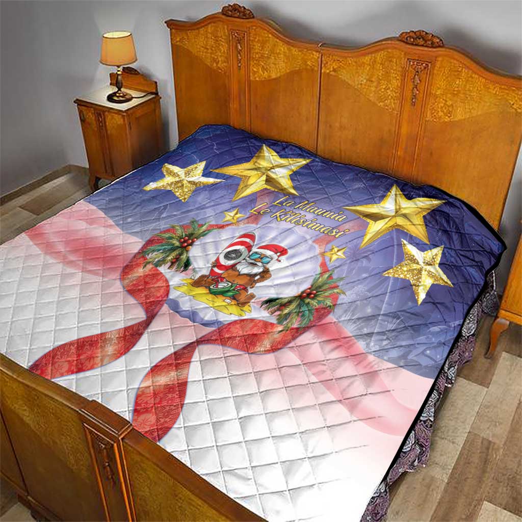 American Samoa Christmas Quilt Seashell Santa Beach Vibes LT05 - Polynesian Pride