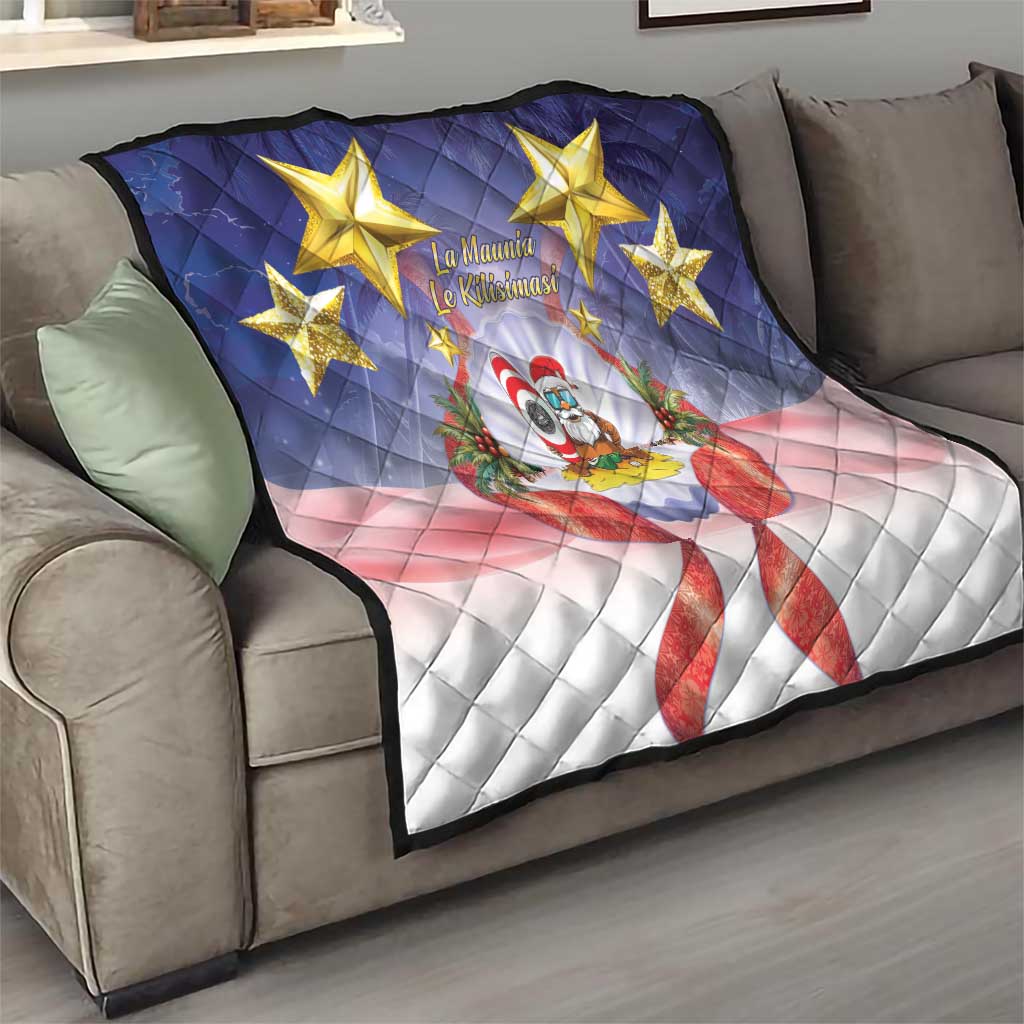 American Samoa Christmas Quilt Seashell Santa Beach Vibes LT05 - Polynesian Pride