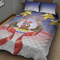 American Samoa Christmas Quilt Bed Set Seashell Santa Beach Vibes LT05 - Polynesian Pride