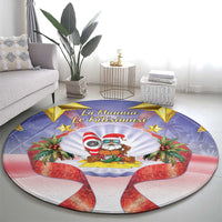 American Samoa Christmas Round Carpet Seashell Santa Beach Vibes LT05 - Polynesian Pride