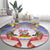American Samoa Christmas Round Carpet Seashell Santa Beach Vibes - Polynesian Pride