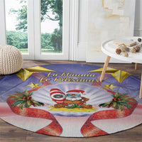 American Samoa Christmas Round Carpet Seashell Santa Beach Vibes LT05 - Polynesian Pride