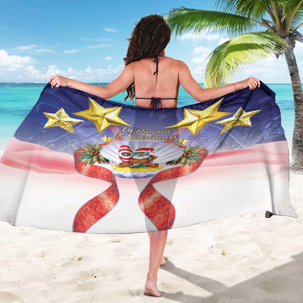 American Samoa Christmas Sarong Seashell Santa Beach Vibes LT05 - Polynesian Pride
