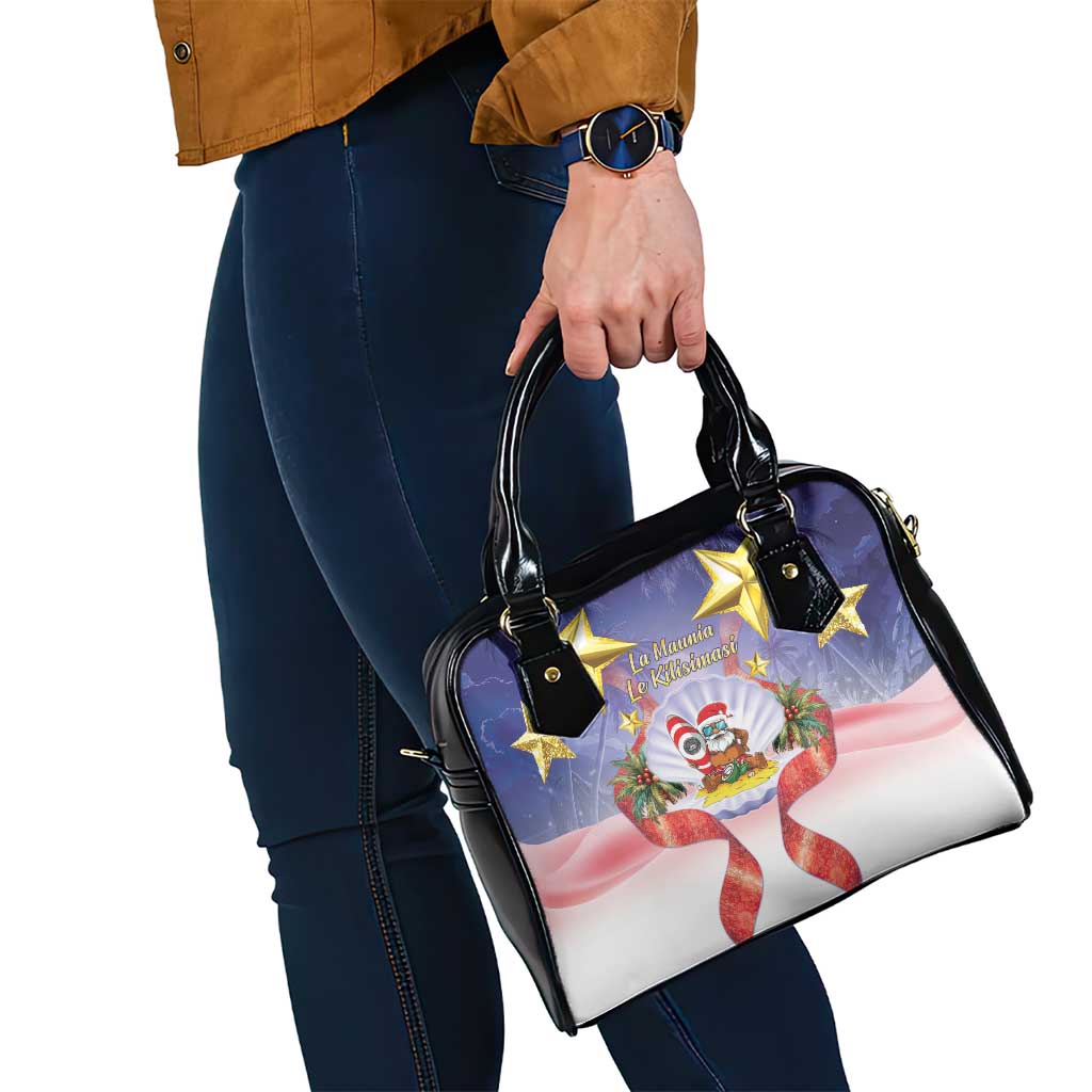 American Samoa Christmas Shoulder Handbag Seashell Santa Beach Vibes LT05 - Polynesian Pride
