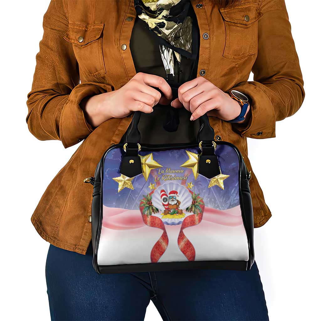 American Samoa Christmas Shoulder Handbag Seashell Santa Beach Vibes LT05 - Polynesian Pride
