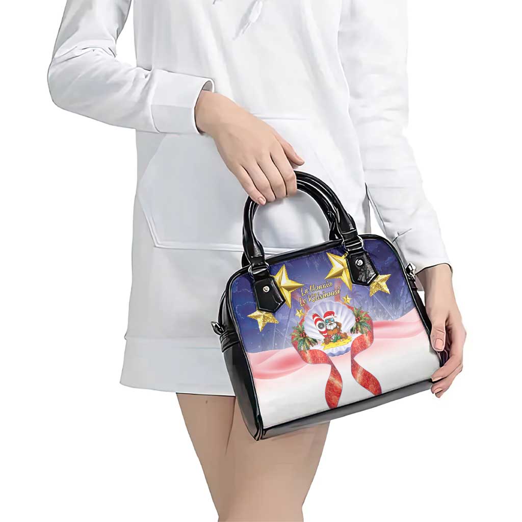 American Samoa Christmas Shoulder Handbag Seashell Santa Beach Vibes LT05 - Polynesian Pride