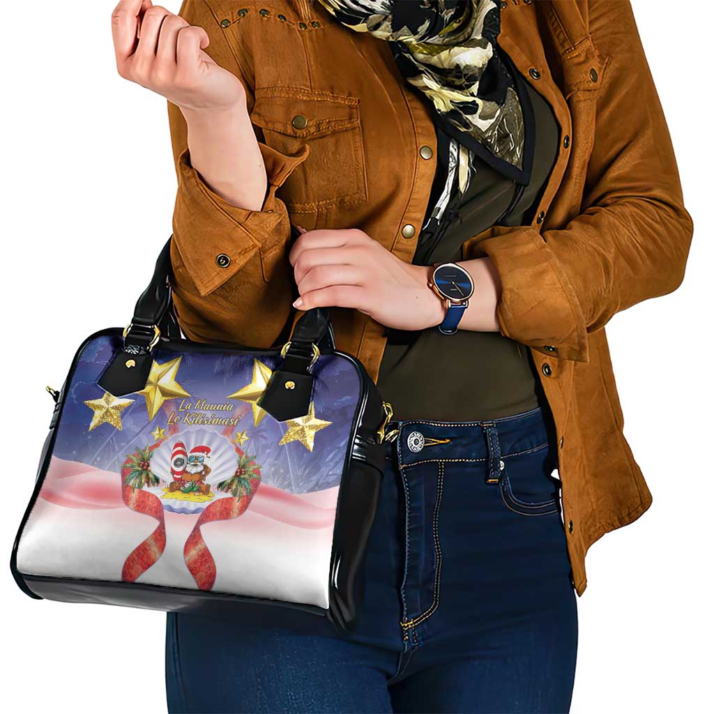 American Samoa Christmas Shoulder Handbag Seashell Santa Beach Vibes LT05 - Polynesian Pride