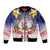 American Samoa Christmas Sleeve Zip Bomber Jacket Seashell Santa Beach Vibes - Polynesian Pride