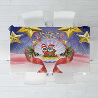American Samoa Christmas Tablecloth Seashell Santa Beach Vibes LT05 Navy - Polynesian Pride