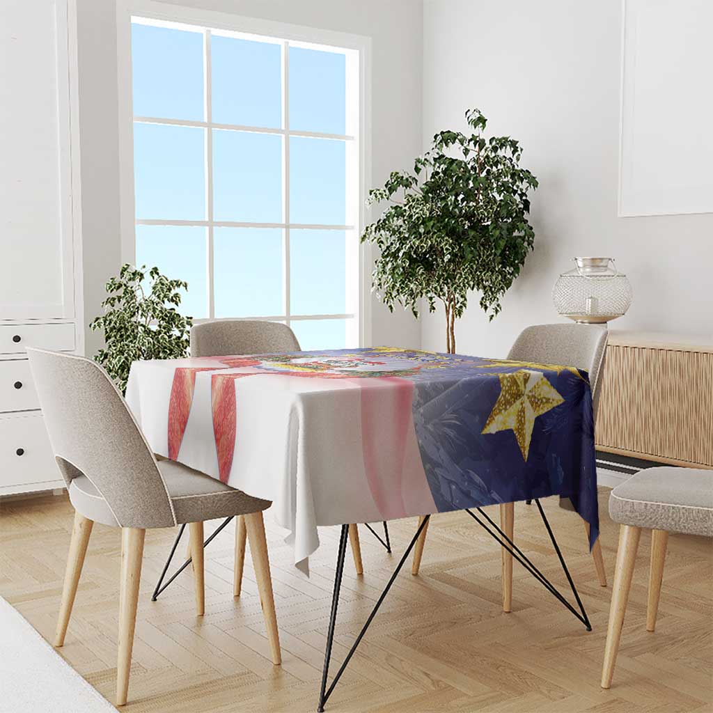 American Samoa Christmas Tablecloth Seashell Santa Beach Vibes LT05 - Polynesian Pride