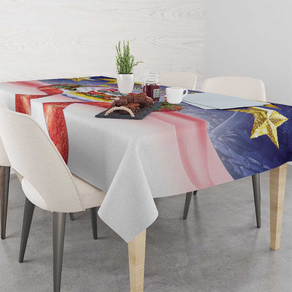 American Samoa Christmas Tablecloth Seashell Santa Beach Vibes LT05 - Polynesian Pride