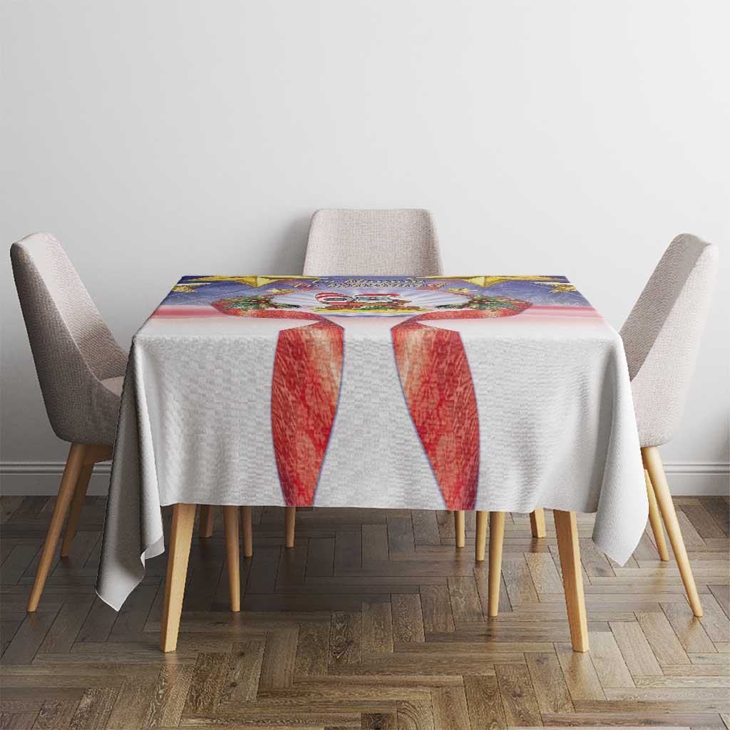 American Samoa Christmas Tablecloth Seashell Santa Beach Vibes LT05 - Polynesian Pride