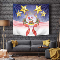 American Samoa Christmas Tapestry Seashell Santa Beach Vibes LT05 Navy - Polynesian Pride