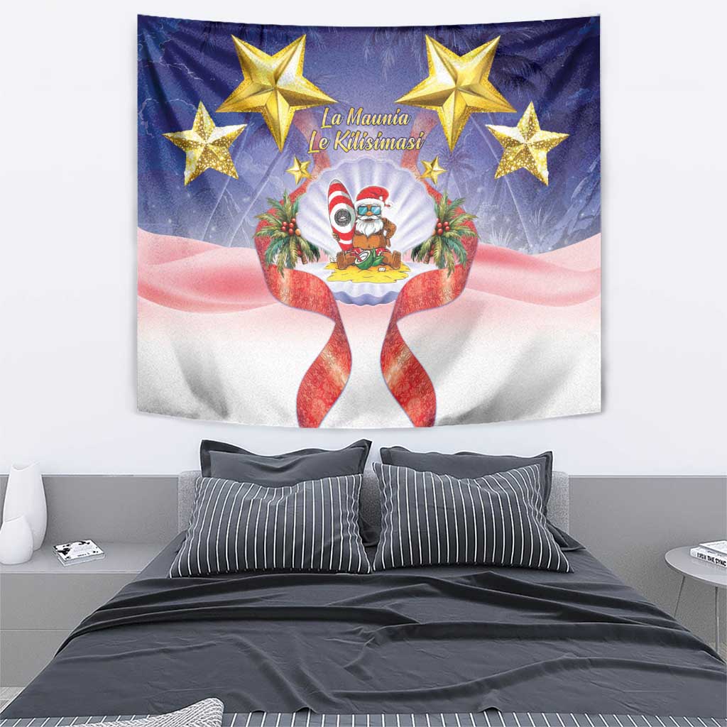 American Samoa Christmas Tapestry Seashell Santa Beach Vibes LT05 - Polynesian Pride