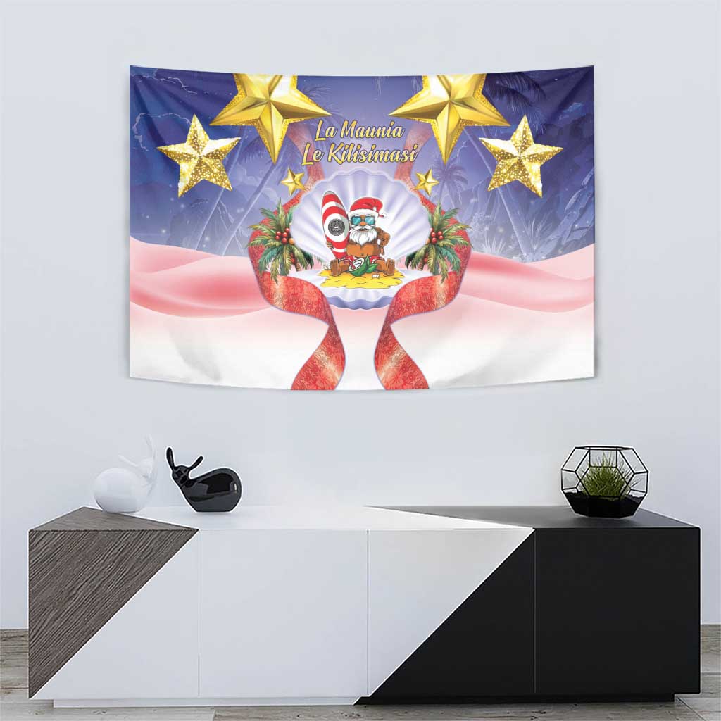 American Samoa Christmas Tapestry Seashell Santa Beach Vibes LT05 - Polynesian Pride