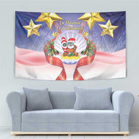 American Samoa Christmas Tapestry Seashell Santa Beach Vibes LT05 - Polynesian Pride