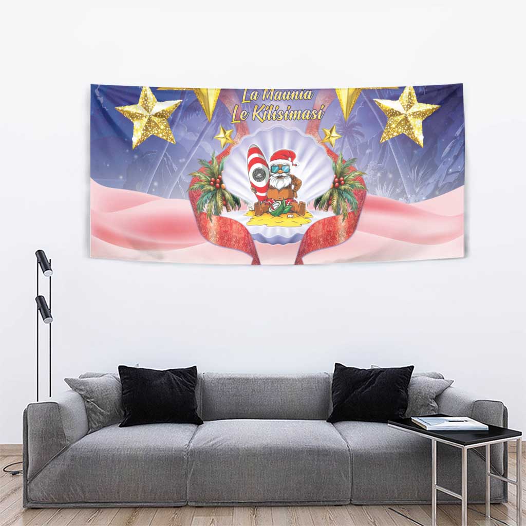 American Samoa Christmas Tapestry Seashell Santa Beach Vibes LT05 - Polynesian Pride
