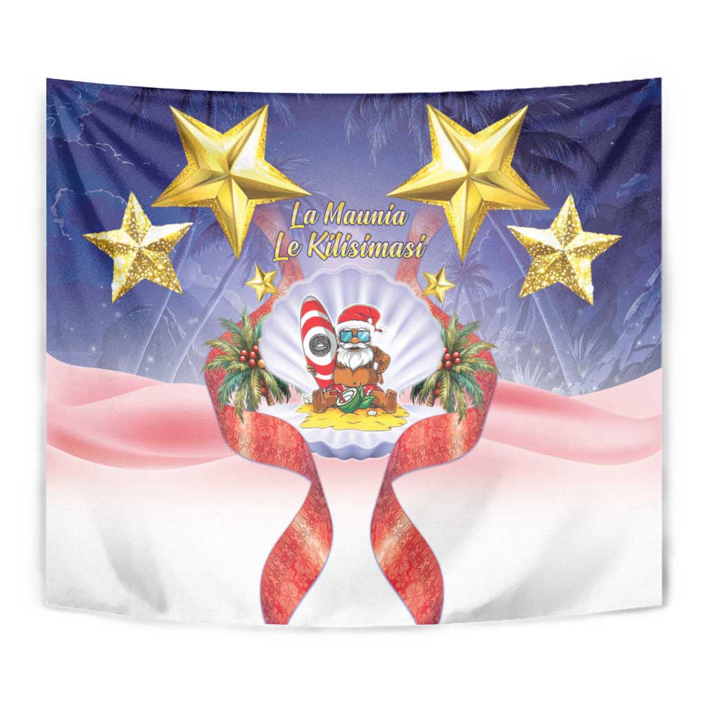 American Samoa Christmas Tapestry Seashell Santa Beach Vibes LT05 - Polynesian Pride
