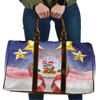 American Samoa Christmas Travel Bag Seashell Santa Beach Vibes LT05 Navy - Polynesian Pride