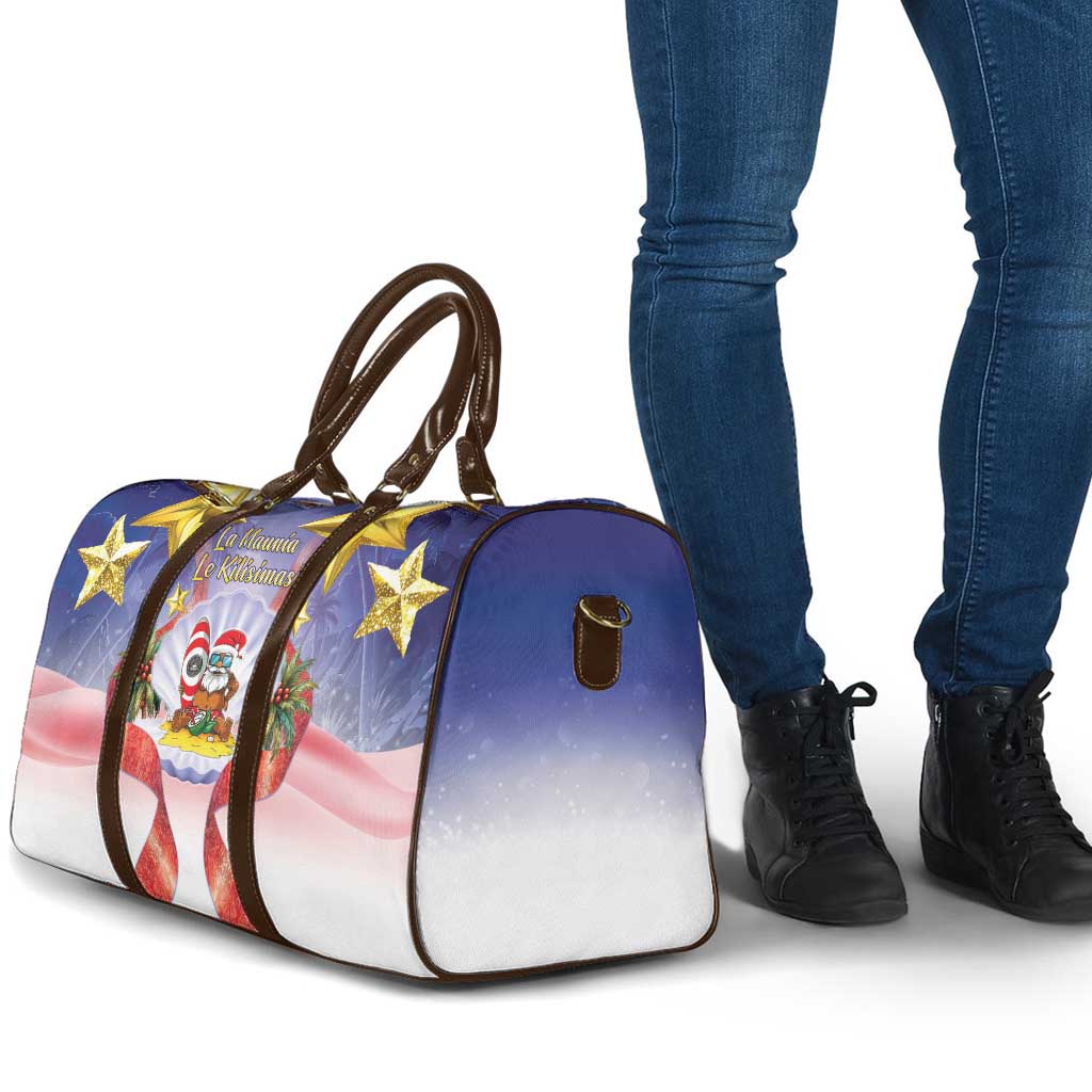American Samoa Christmas Travel Bag Seashell Santa Beach Vibes LT05 - Polynesian Pride