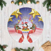 American Samoa Christmas Tree Skirt Seashell Santa Beach Vibes - Polynesian Pride