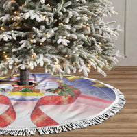 American Samoa Christmas Tree Skirt Seashell Santa Beach Vibes - Polynesian Pride