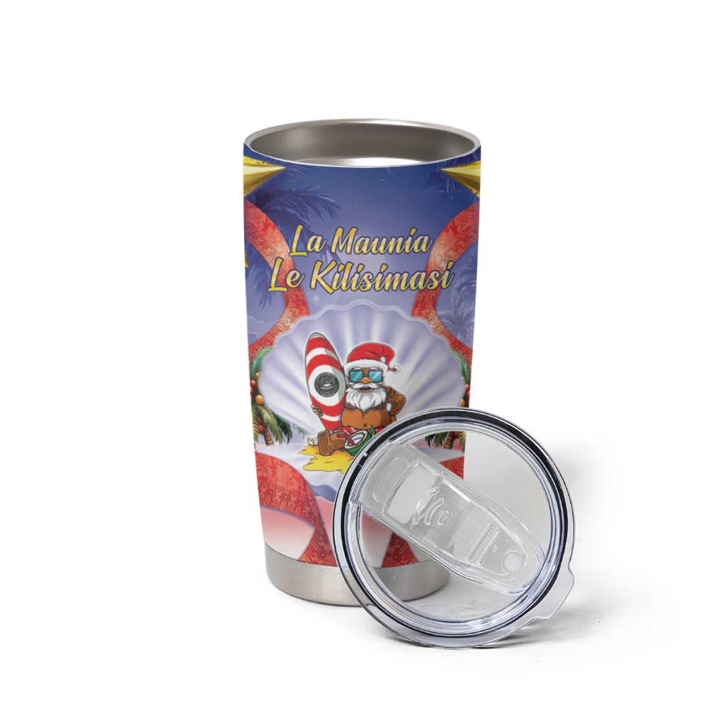 American Samoa Christmas Tumbler Cup Seashell Santa Beach Vibes LT05 - Polynesian Pride