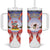 American Samoa Christmas Tumbler With Handle Seashell Santa Beach Vibes - Polynesian Pride