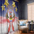 American Samoa Christmas Window Curtain Seashell Santa Beach Vibes - Polynesian Pride