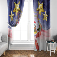 American Samoa Christmas Window Curtain Seashell Santa Beach Vibes LT05 - Polynesian Pride