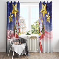American Samoa Christmas Window Curtain Seashell Santa Beach Vibes LT05 - Polynesian Pride