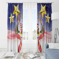 American Samoa Christmas Window Curtain Seashell Santa Beach Vibes LT05 - Polynesian Pride