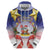American Samoa Christmas Zip Hoodie Seashell Santa Beach Vibes - Polynesian Pride