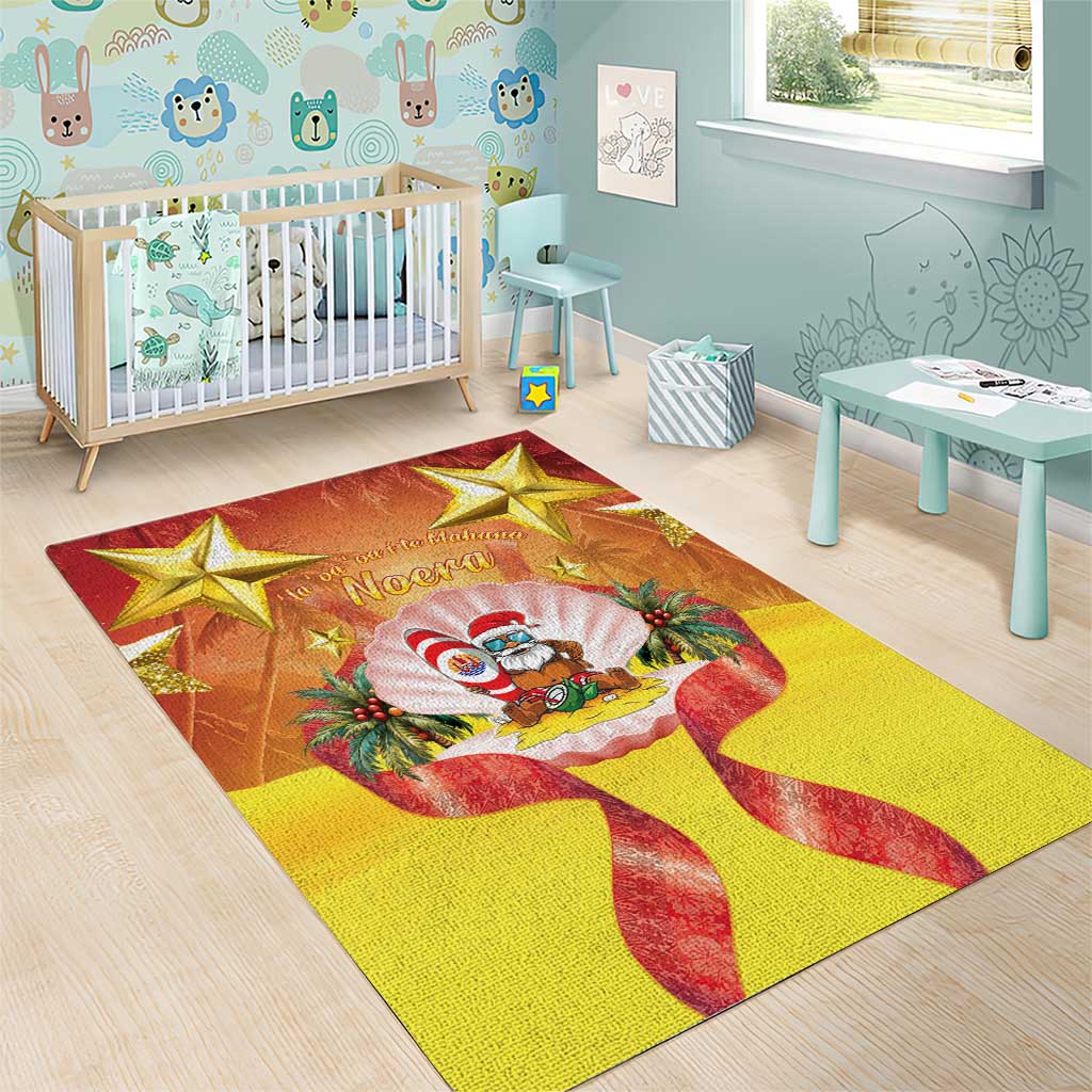 French Polynesia Christmas Area Rug Seashell Santa Beach Vibes LT05 - Polynesian Pride