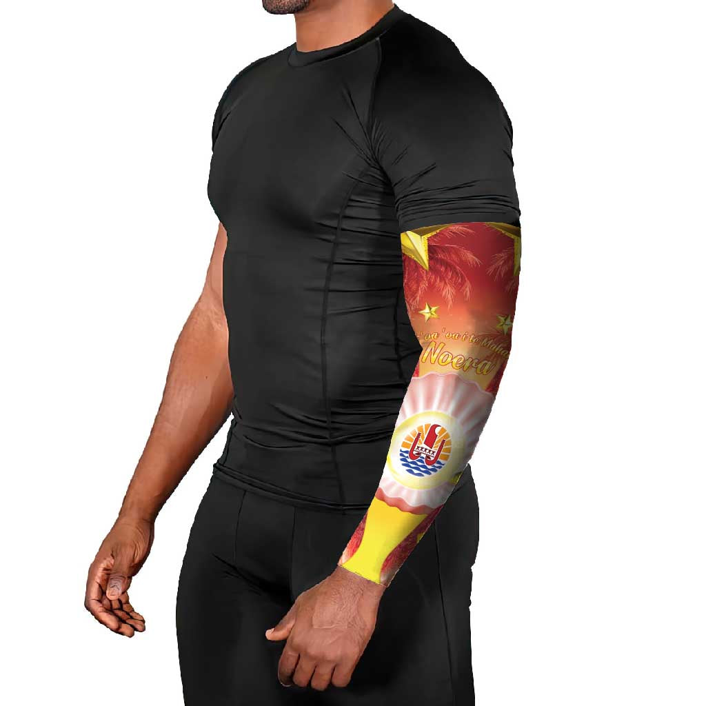 French Polynesia Christmas Arm Sleeves Seashell Santa Beach Vibes LT05 - Polynesian Pride