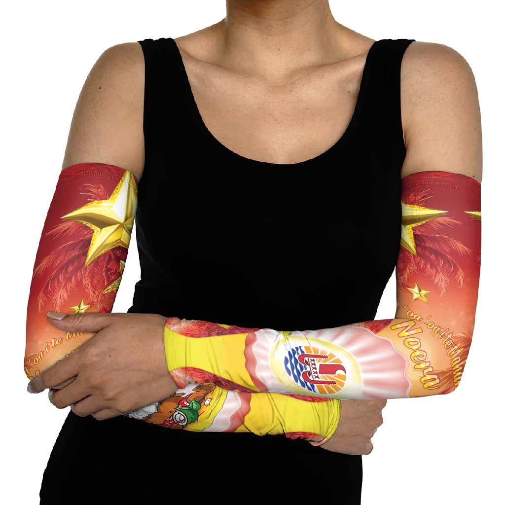 French Polynesia Christmas Arm Sleeves Seashell Santa Beach Vibes LT05 - Polynesian Pride