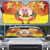 French Polynesia Christmas Auto Sun Shade Seashell Santa Beach Vibes LT05 Orange - Polynesian Pride