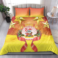French Polynesia Christmas Bedding Set Seashell Santa Beach Vibes LT05 - Polynesian Pride