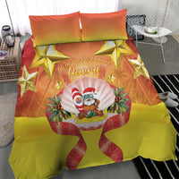 French Polynesia Christmas Bedding Set Seashell Santa Beach Vibes LT05 - Polynesian Pride