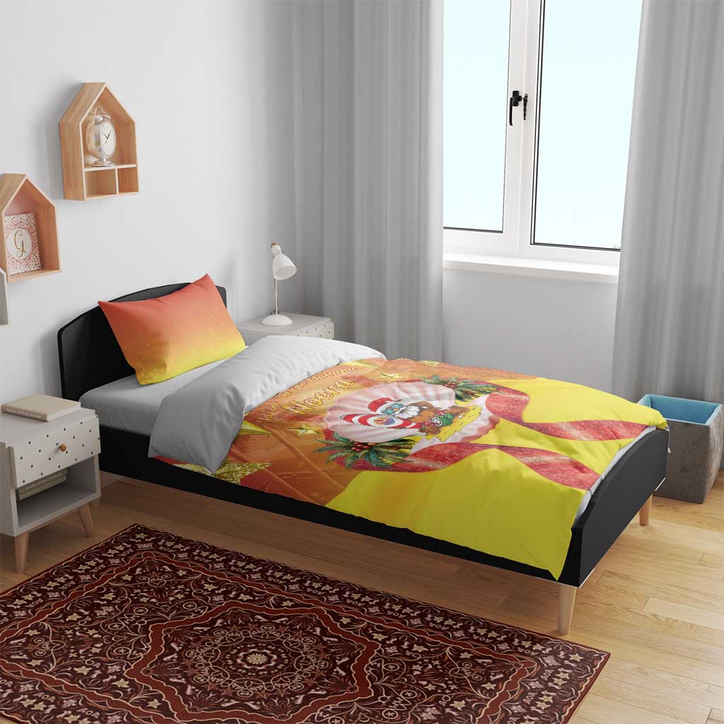 French Polynesia Christmas Bedding Set Seashell Santa Beach Vibes LT05 - Polynesian Pride